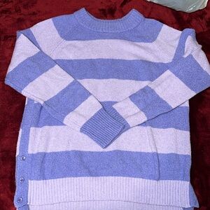 Purple Stripped Knitted Sweater